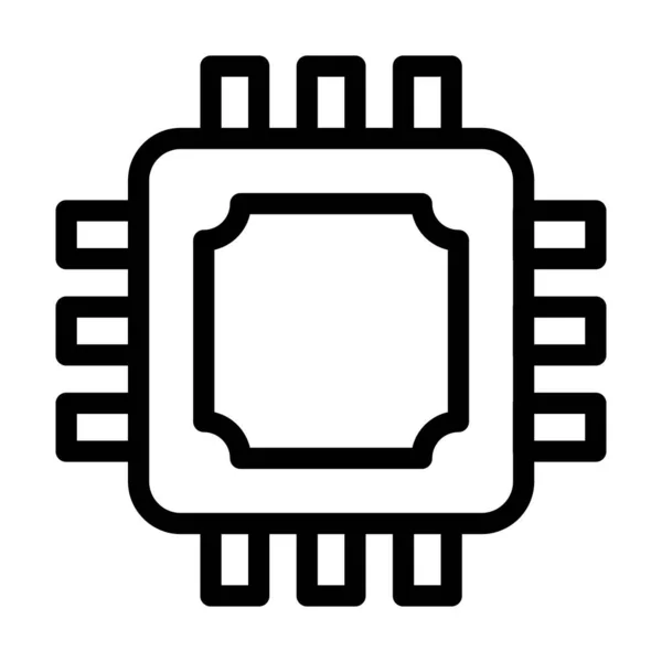 Chip Vector Thick Line Icono Para Uso Personal Comercial — Archivo Imágenes Vectoriales