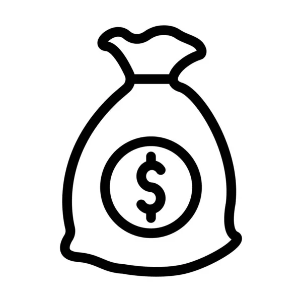 Money Sack Vector Thick Line Icon Für Den Persönlichen Und — Stockvektor