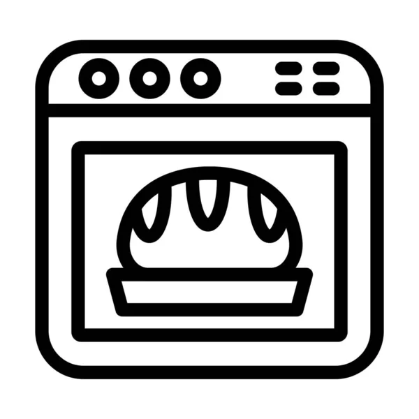 Oven Vector Thick Line Icon Personal Commercial Use — 스톡 벡터