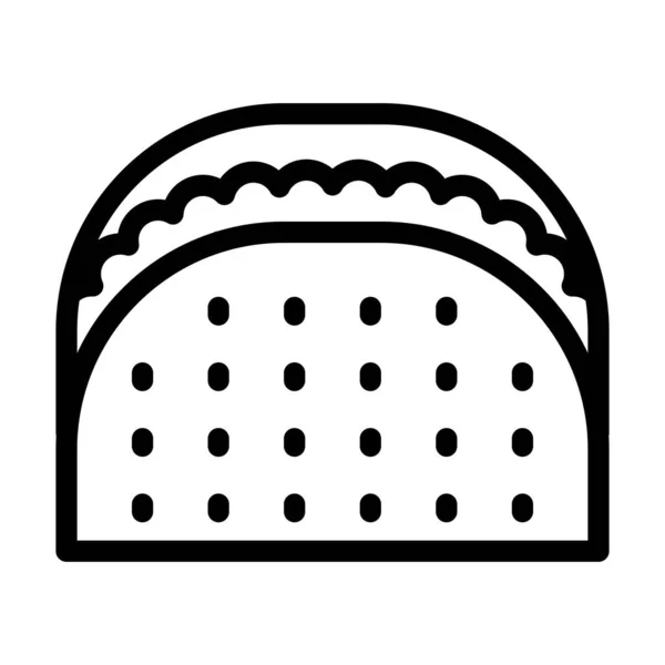 Icône Épaisse Ligne Vecteur Taco Pour Usage Personnel Commercial — Image vectorielle