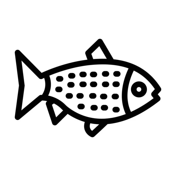 个人和商业用途的鲑鱼病媒厚重线图标 — 图库矢量图片
