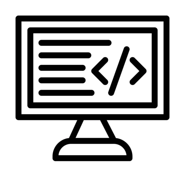 Programmering Vector Dikke Lijn Ikoon Voor Persoonlijk Commercieel Gebruik — Stockvector