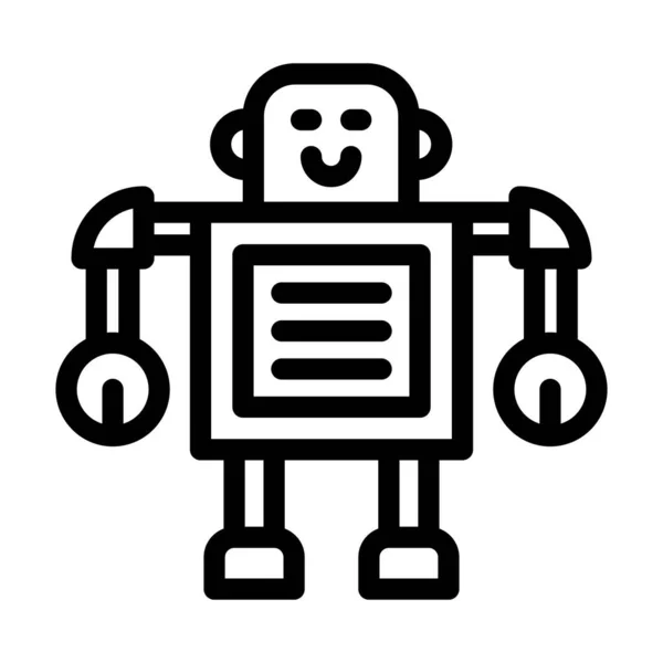 Ρομπότ Διάνυσμα Παχιά Γραμμή Εικονίδιο Για Προσωπική Και Εμπορική Χρήση — Διανυσματικό Αρχείο