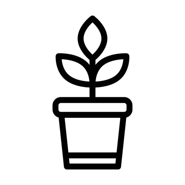 Иконка Векторной Линии Растения Личного Коммерческого Использования — стоковый вектор