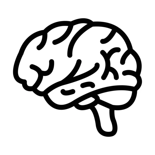 個人的および商業的使用のための脳ベクトル太い線アイコン — ストックベクタ