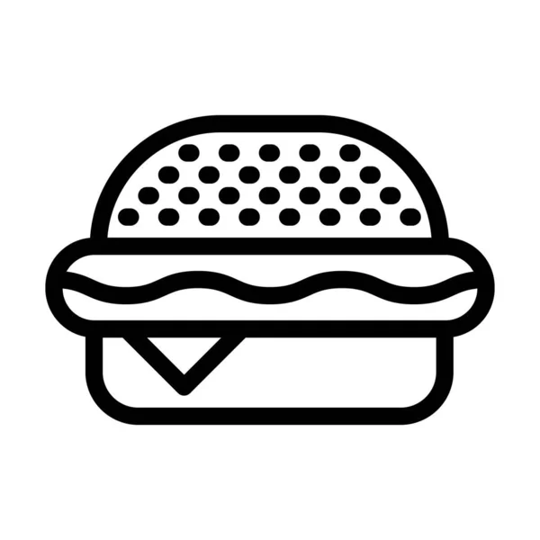 Burger Vector Vastagvonalas Ikon Személyes Kereskedelmi Használatra — Stock Vector