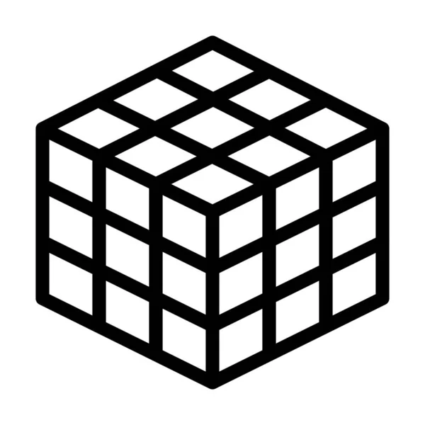 Rubik Vector Thick Line Icono Para Uso Personal Comercial — Vector de stock