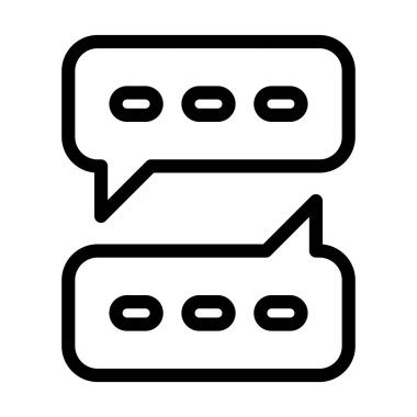 Sohbet Kutusu Vektör Kalın Çizgi Simgesi Kişisel ve Ticari Kullanım