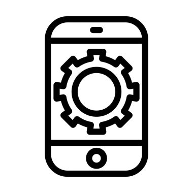 Kişisel ve ticari kullanım için Gear Vektörü Kalın Çizgi Simgesi