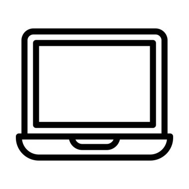 Kişisel ve ticari kullanım için Laptop Vektör Kalın Çizgi Simgesi