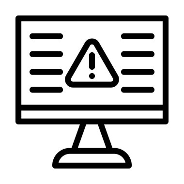 Kişisel ve Ticari Kullanım için Uyarı Vektörü Kalın Çizgi Simgesi