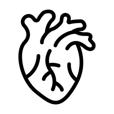 Kişisel ve ticari kullanım için Kalp Vektörü Kalın Çizgi Simgesi