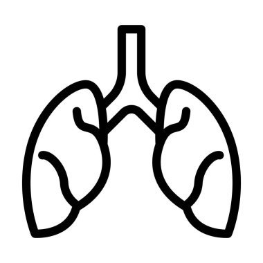 Ciğerler Vector Kalın Çizgi Kişisel ve Ticari Kullanım Simgesi