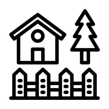 Kişisel ve Ticari Kullanım İçin Arka Bahçe Vektör Kalın Çizgi Simgesi