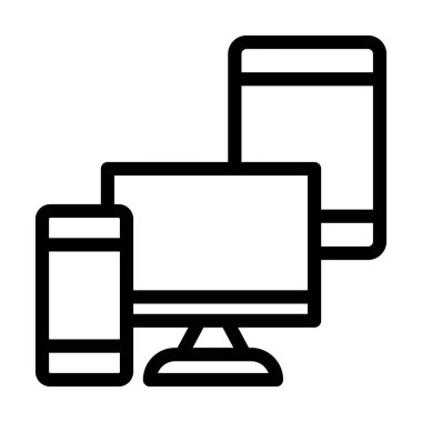 Kişisel ve ticari kullanım için Elektronik Vektör Kalın Çizgi Simgesi