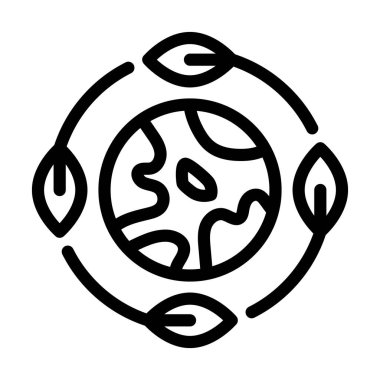 Kişisel ve ticari kullanım için Ekoloji Vektörü Kalın Çizgi Simgesi