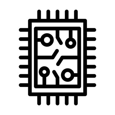 Kişisel ve ticari kullanım için Chip Vector Kalın Çizgi Simgesi