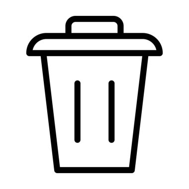 Kişisel ve ticari kullanım için Çöp Vektörü Kalın Çizgi Simgesi