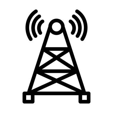 Kişisel ve ticari kullanım için Anten Vektörü Kalın Çizgi Simgesi