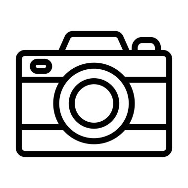 Kişisel ve ticari kullanım için Kamera Vektörü Kalın Çizgi Simgesi