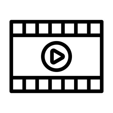 Kişisel ve Ticari Kullanım İçin Film Vektörü Kalın Çizgi Simgesi