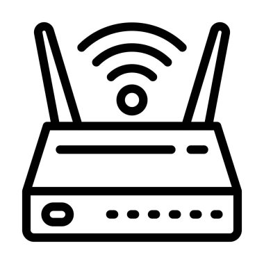 Kişisel ve ticari kullanım için Router Vektör Kalın Çizgi Simgesi