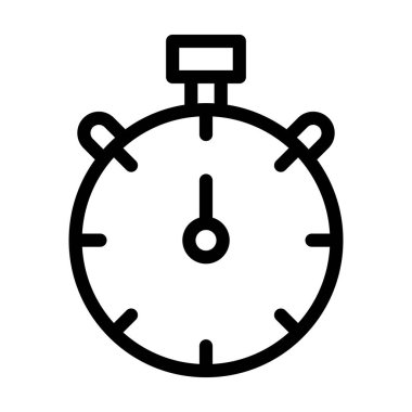 Kişisel ve Ticari Kullanım İçin Stopwatch Vector Kalın Hat Simgesi