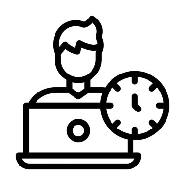 Kişisel ve ticari kullanım için Fazla mesai Kalın Çizgi Simgesi