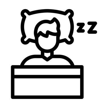 Kişisel ve Ticari Kullanım İçin Yorgun Vektör Kalın Çizgi Simgesi