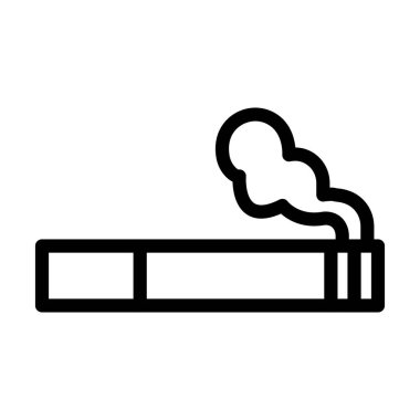 Sigara İçen Vektör Kalın Çizgi Kişisel ve Ticari Kullanım Simgesi