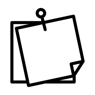 Kişisel ve ticari kullanım için Yapışkan Notlar Vektör Kalın Çizgi Simgesi