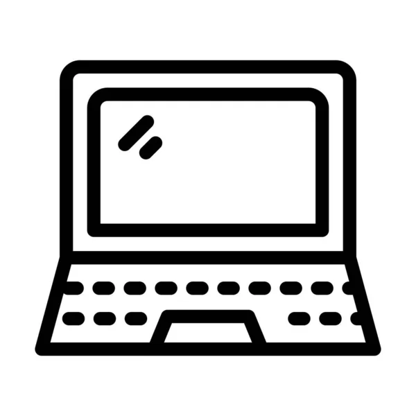 Kişisel Ticari Kullanım Için Laptop Vektör Kalın Çizgi Simgesi — Stok Vektör