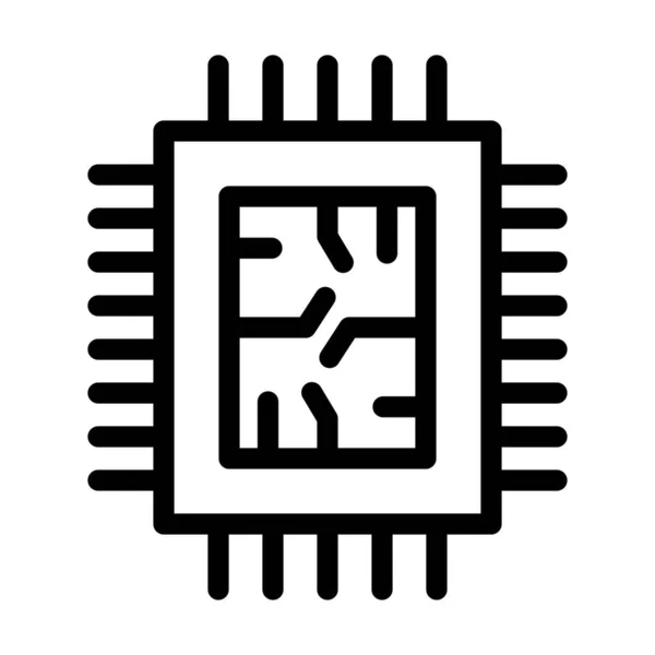 Chip Vector Silná Čára Ikona Pro Osobní Komerční Použití — Stockový vektor