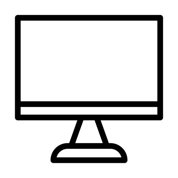 개인용 상업용 컴퓨터 스크린 Vector Thick Line Icon Personal Commercial — 스톡 벡터