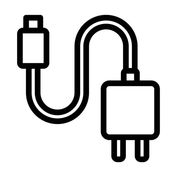 个人和商业用途的移动式充电器矢量重线图标 — 图库矢量图片