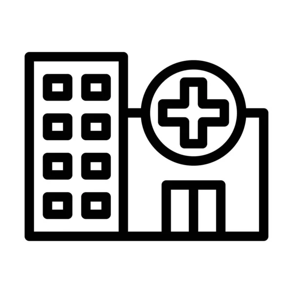 Clinic Vector Thick Line Icon Für Den Persönlichen Und Kommerziellen — Stockvektor
