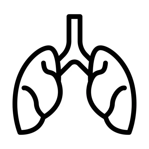 Lungs Vector Thick Line Icon Personal Commercial Use — Stock Vector