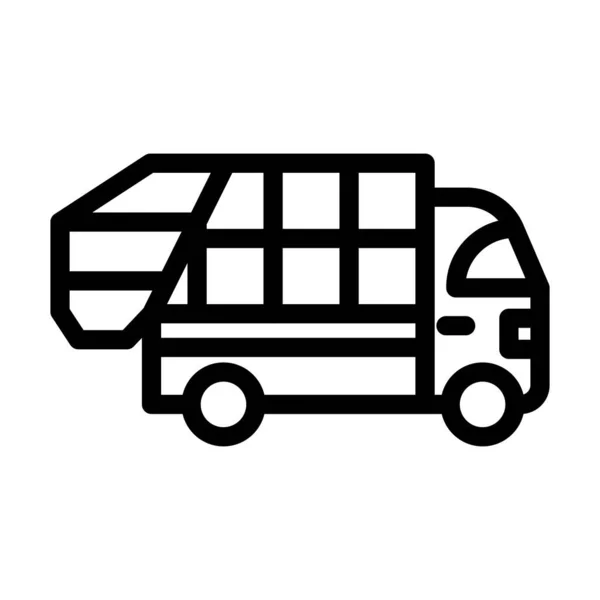 Garbage Truck Vector Dikke Lijn Pictogram Voor Persoonlijk Commercieel Gebruik — Stockvector