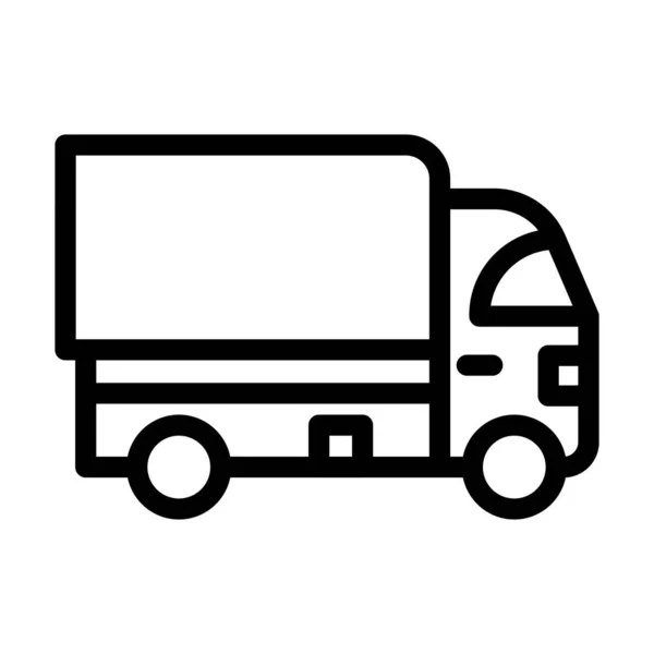 Ciężarówka Wektor Gruba Ikona Linii Użytku Osobistego Komercyjnego — Wektor stockowy