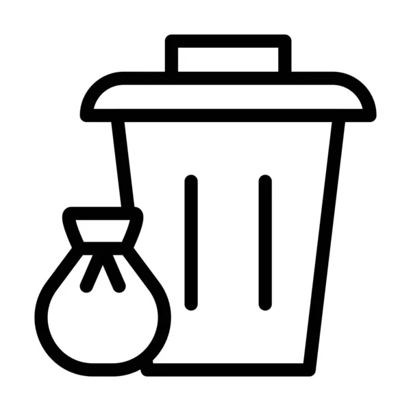 Ícone Grosso Linha Vetor Lixo Para Uso Pessoal Comercial —  Vetores de Stock