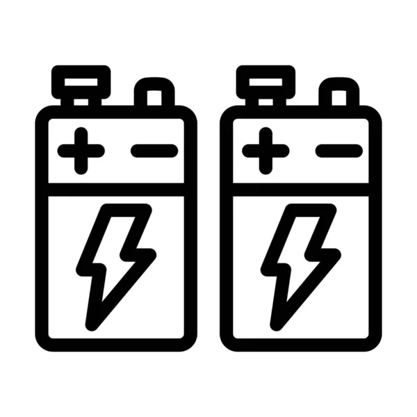 Baterías Vector Thick Line Icono Para Uso Personal Comercial — Archivo Imágenes Vectoriales
