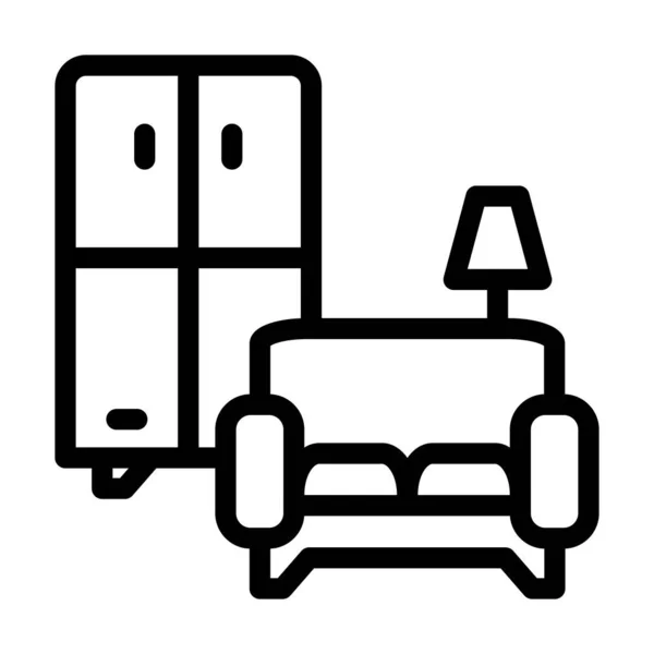 Möbel Vector Thick Line Icon Für Den Persönlichen Und Kommerziellen — Stockvektor