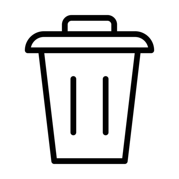 Trash Vector Thick Line Icon Für Den Persönlichen Und Kommerziellen — Stockvektor