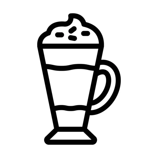 Latte Macchiato Vector Thick Line Icon Für Den Persönlichen Und — Stockvektor