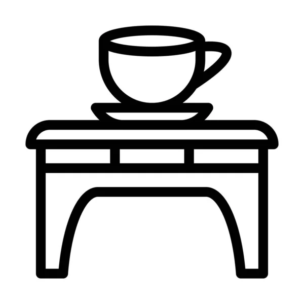 Ícone Grosso Linha Vetor Mesa Café Para Uso Pessoal Comercial — Vetor de Stock