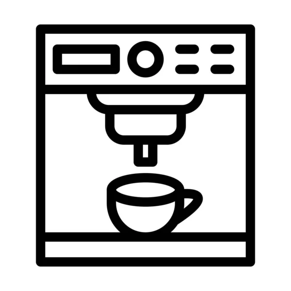 Cafetera Vector Thick Line Icono Para Uso Personal Comercial — Archivo Imágenes Vectoriales