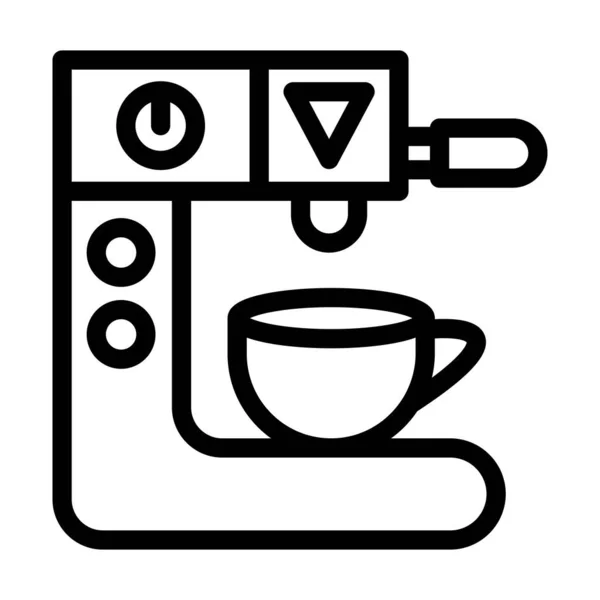Kávovar Stroj Vektor Tlustá Linka Ikona Pro Osobní Komerční Použití — Stockový vektor