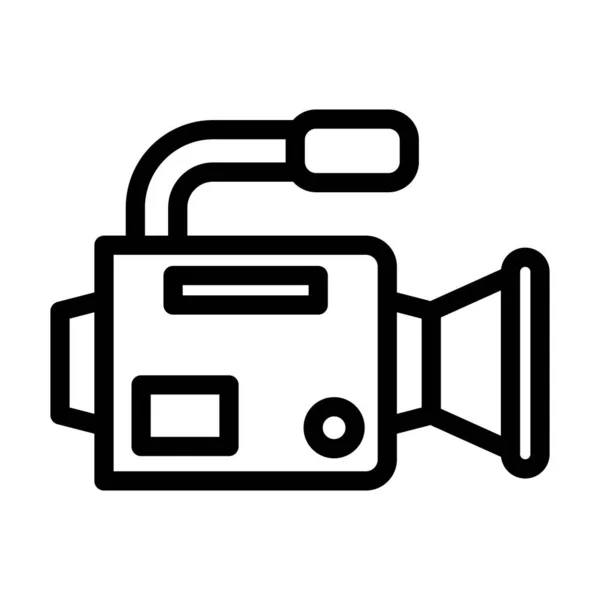 Vektor Videokamery Tlustá Čára Ikona Pro Osobní Komerční Použití — Stockový vektor