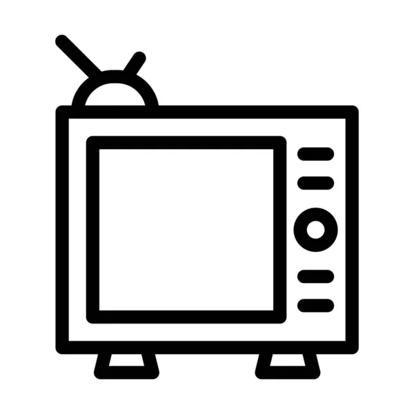 個人的および商業的使用のためのテレビベクトル太線アイコン — ストックベクタ