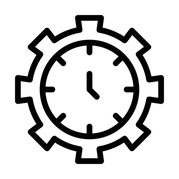 Time Management Vector Thick Line Icon Personal Commercial Use — Stock Vector